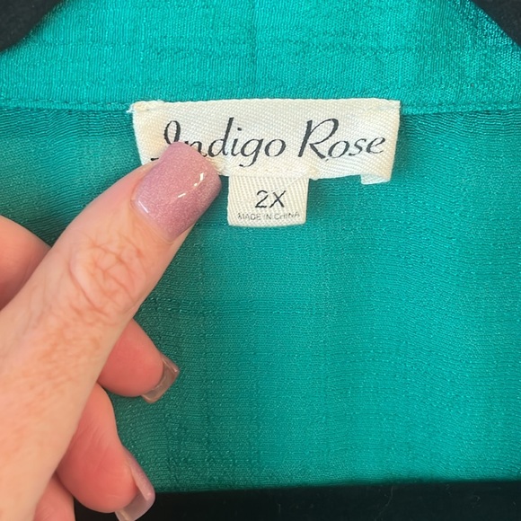 Indigo Rose Button Down Shirt - Picture 2 of 5